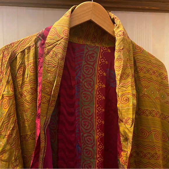 Kantha Bae Unique Handmade Kimono Pockets Women’s Free One Size Silk Cotton - Picture 11 of 11